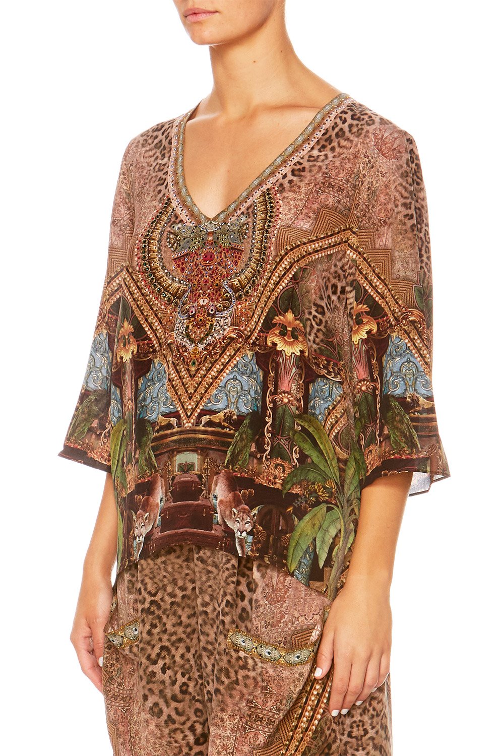 THE GYPSY LOUNGE V-NECK OVERSIZED BLOUSE