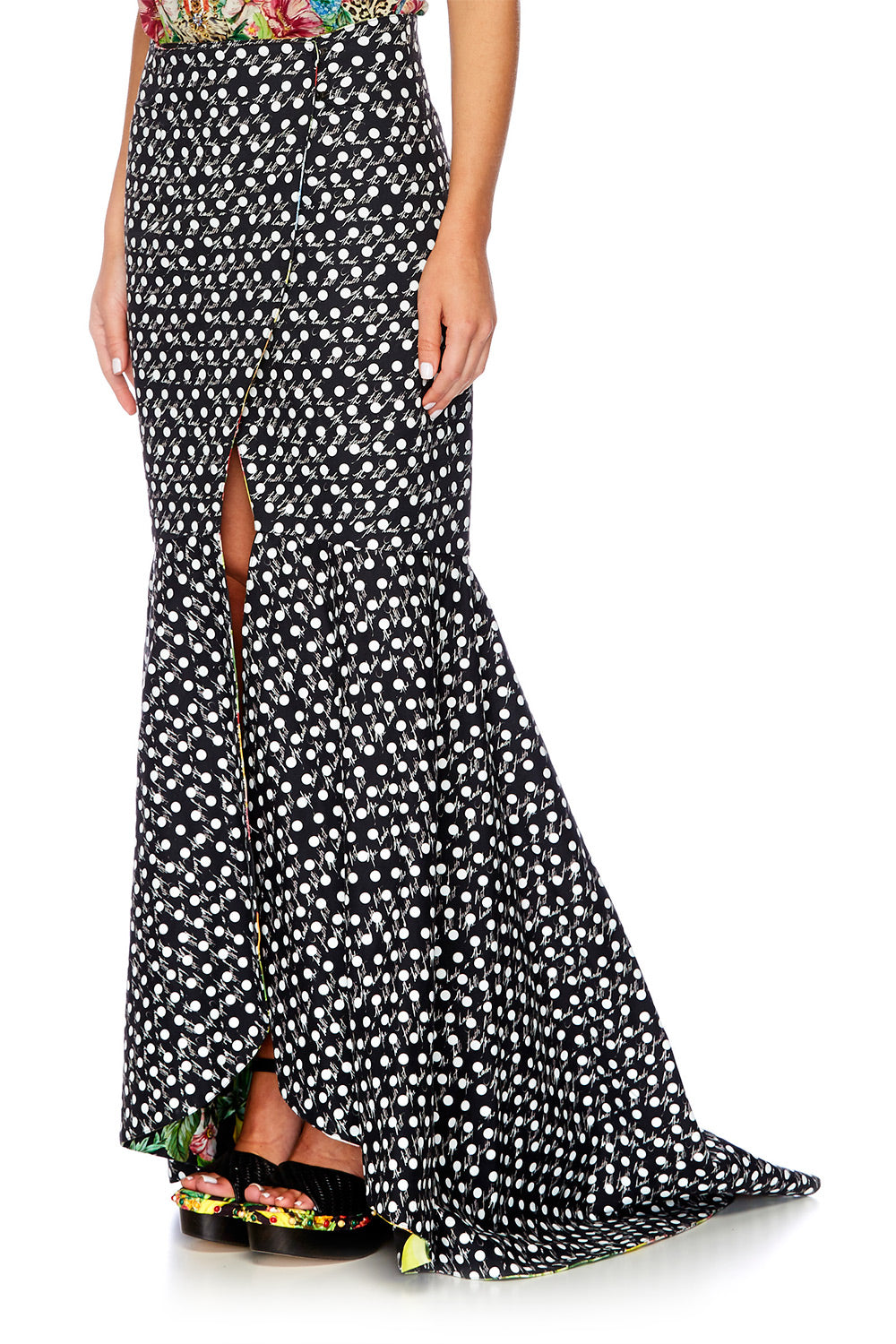 CALL ME CARMEN WRAP SKIRT W FRONT TUCKS