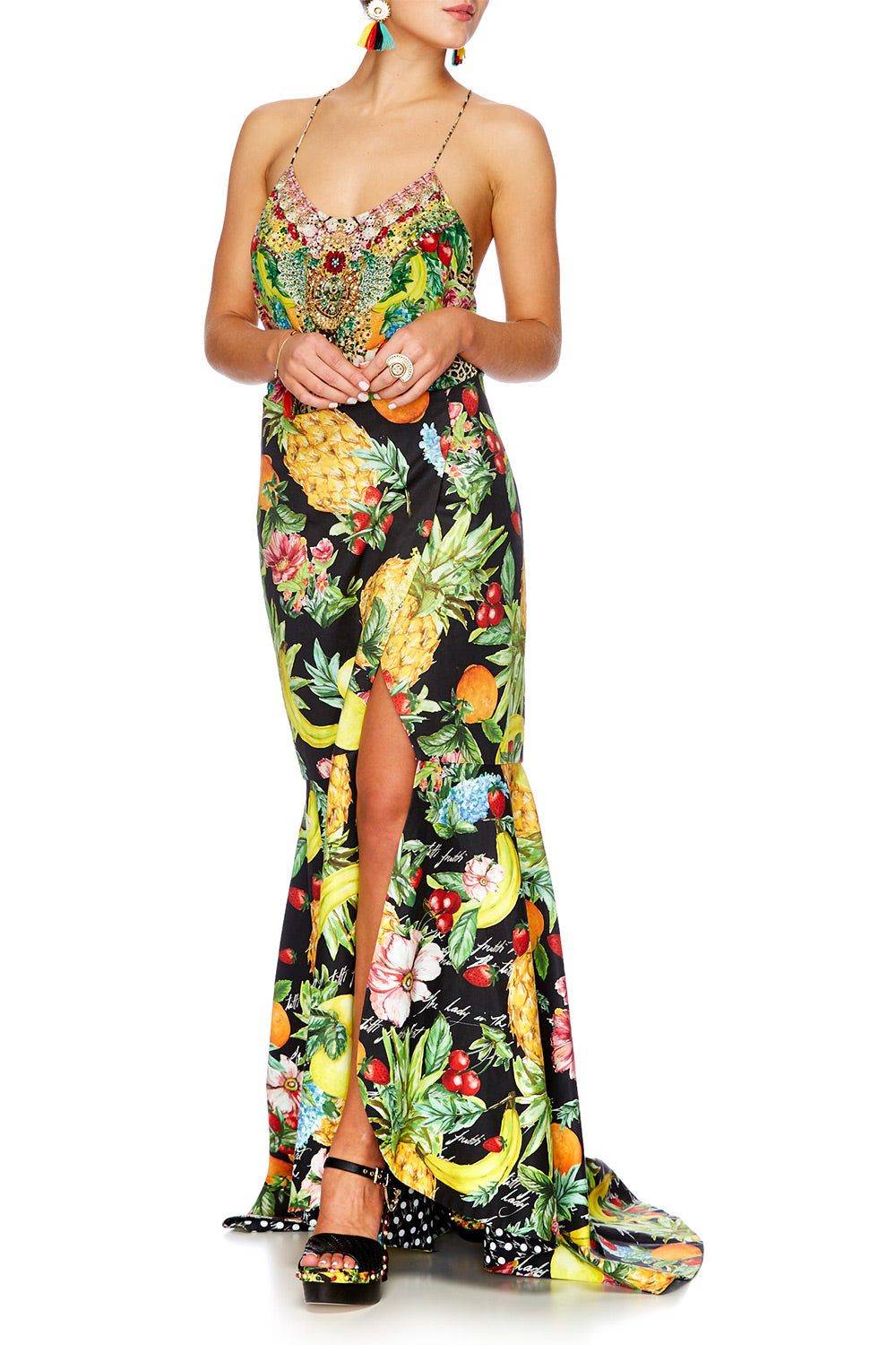 CALL ME CARMEN WRAP SKIRT W FRONT TUCKS