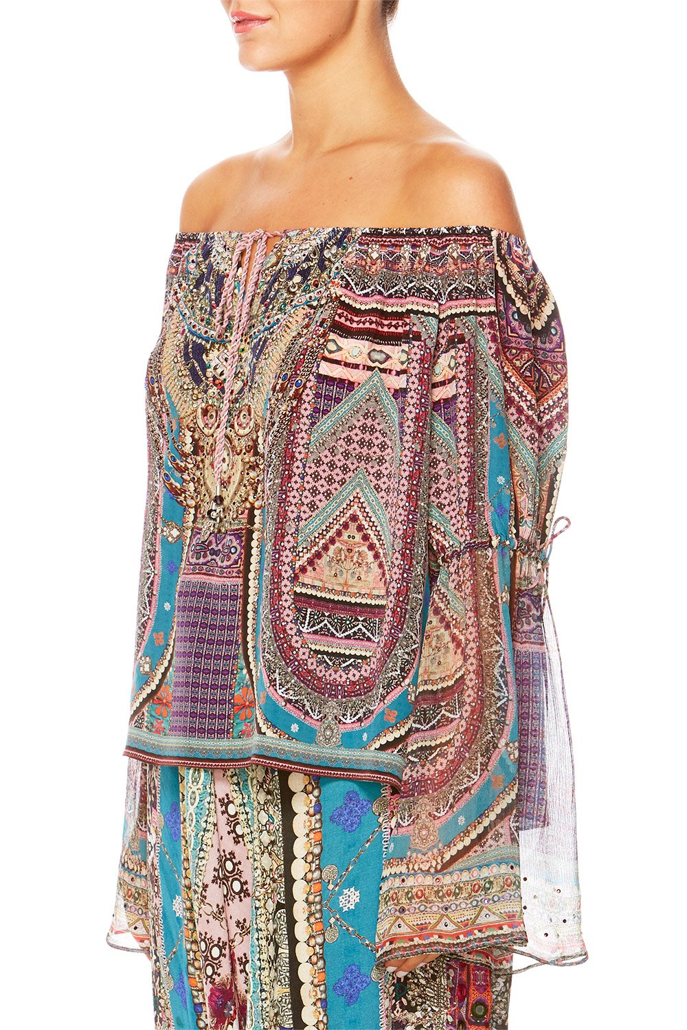 TIMES WE SHARE DROP SHOULDER BELLE SLEEVE TOP