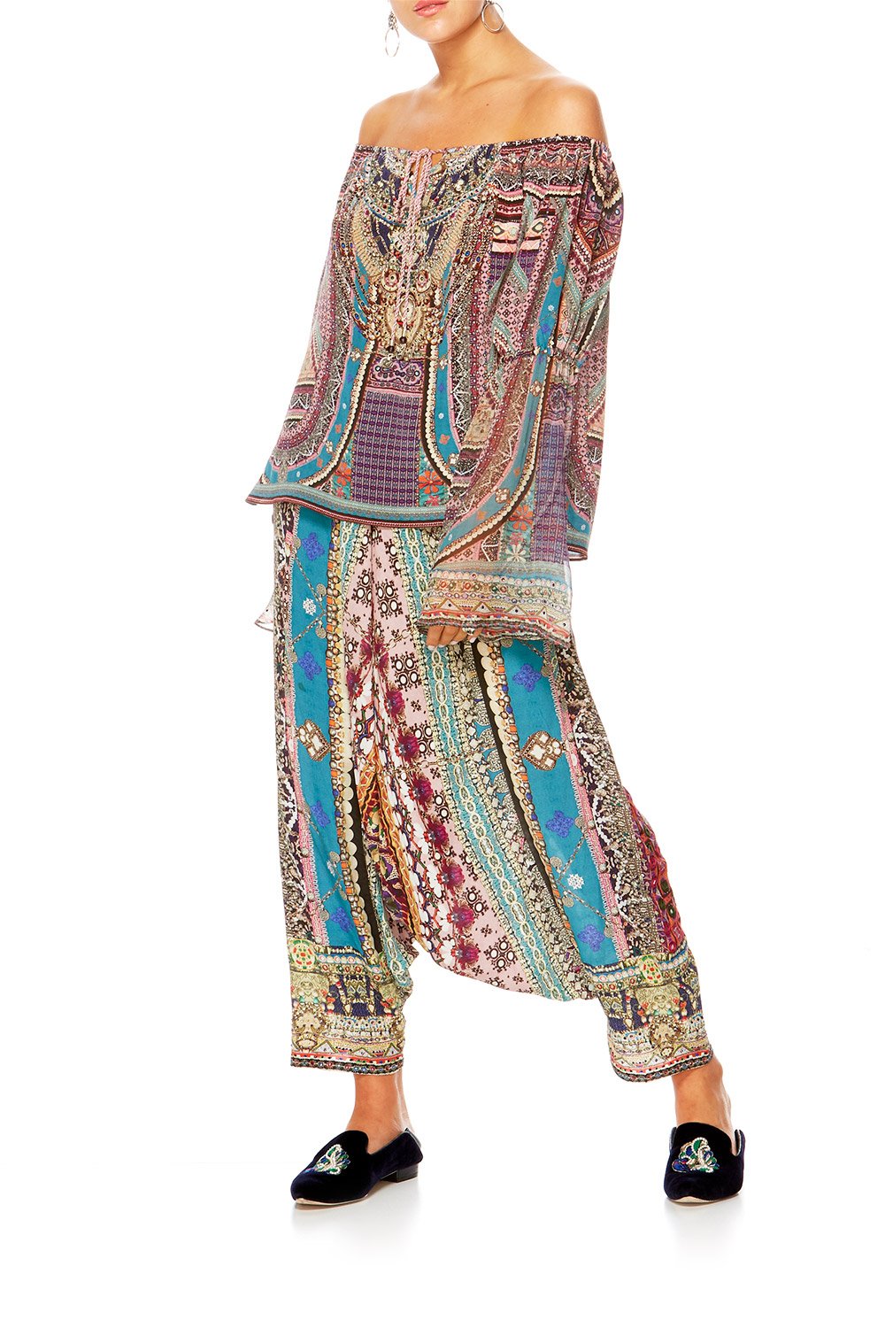 TIMES WE SHARE DROP SHOULDER BELLE SLEEVE TOP