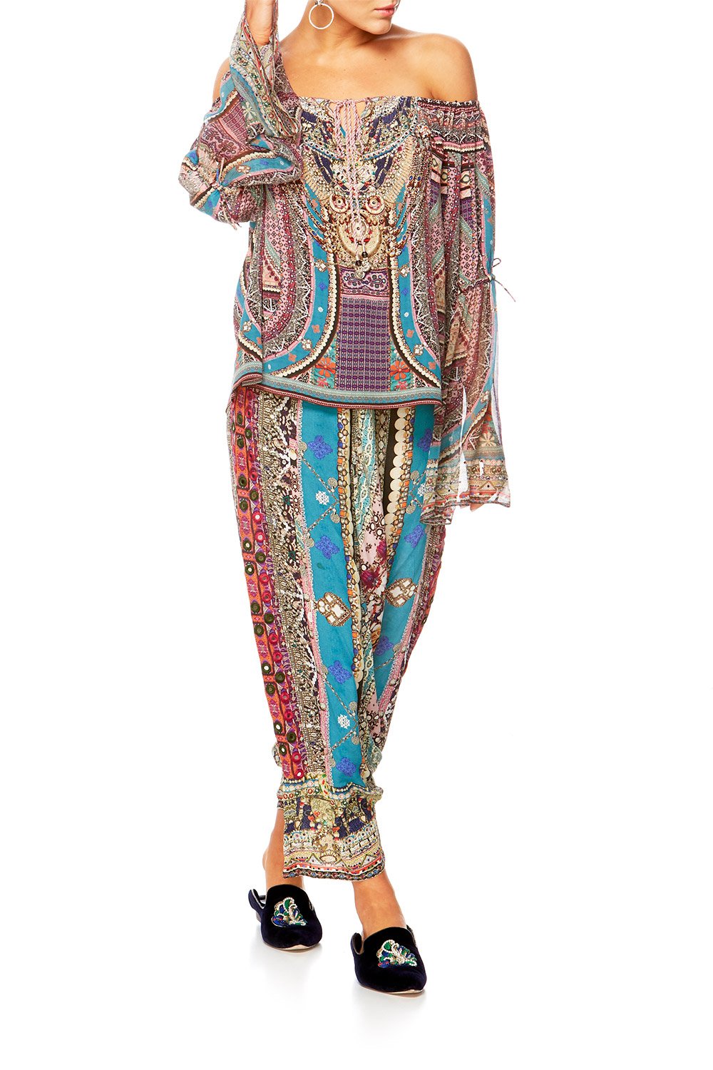 TIMES WE SHARE DROP SHOULDER BELLE SLEEVE TOP