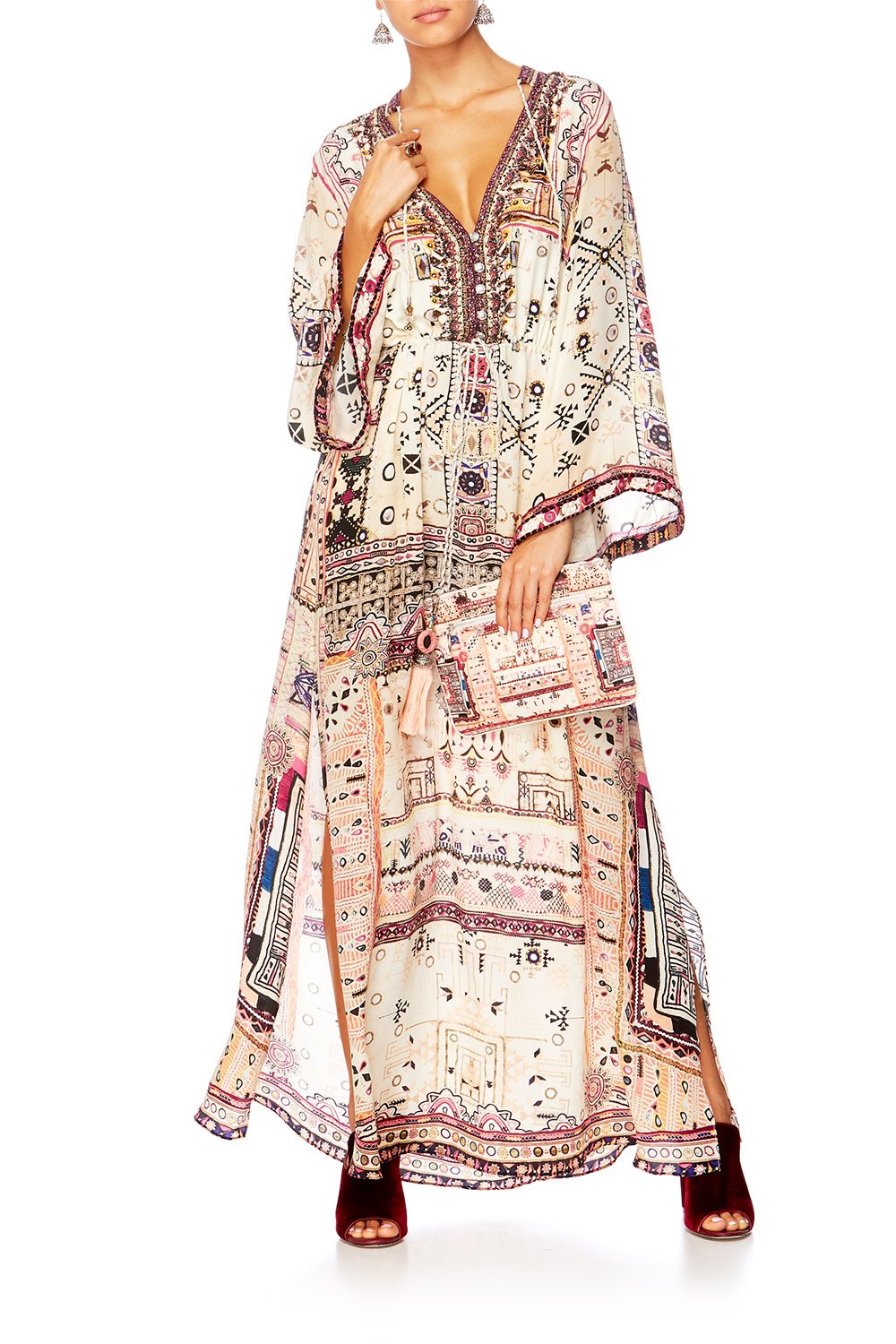 ON THE ROAD DRAWSTRING BUTTON UP DRESS