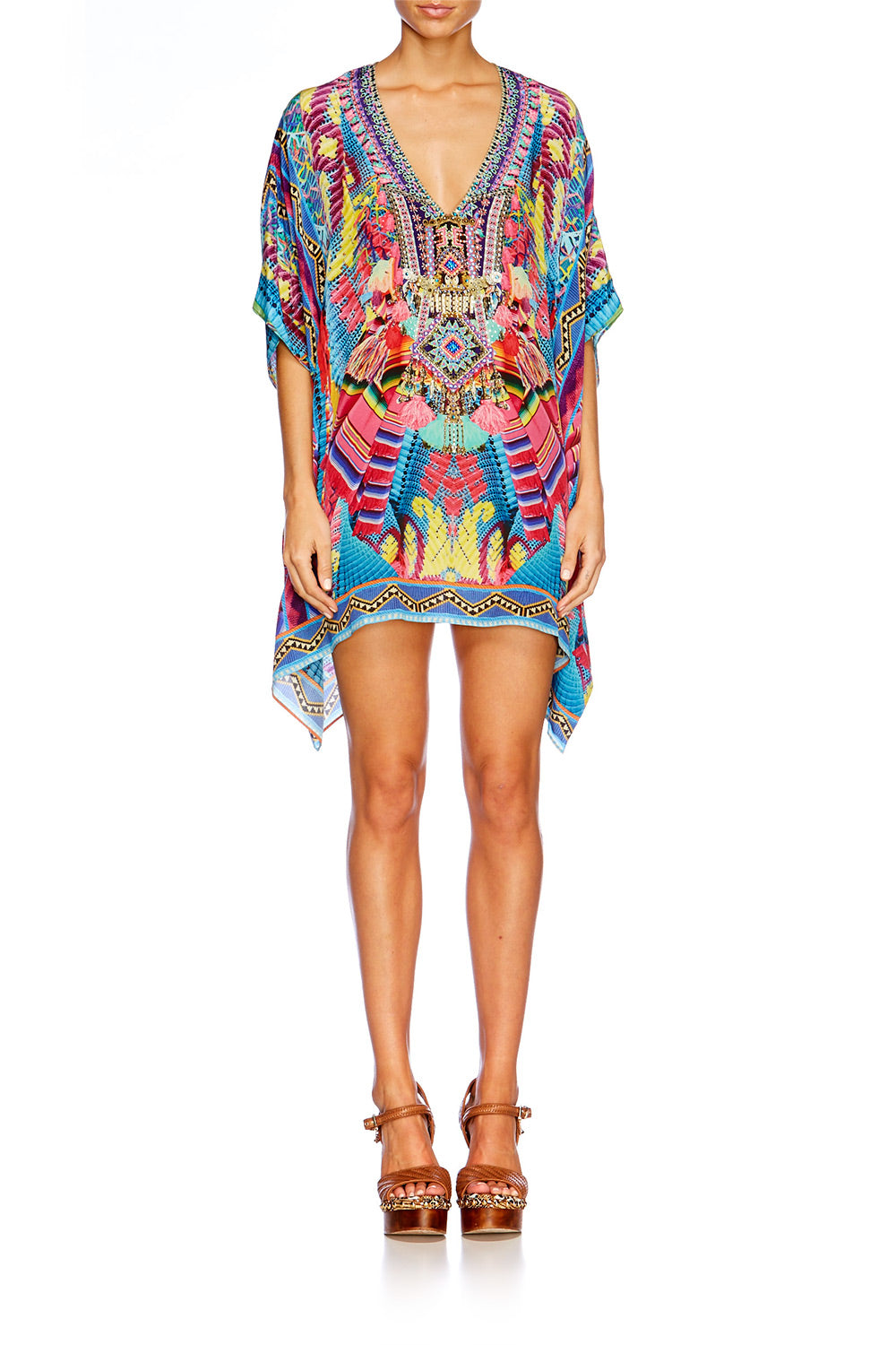 MS MOCHILLA RECTANGULAR V NECK KAFTAN