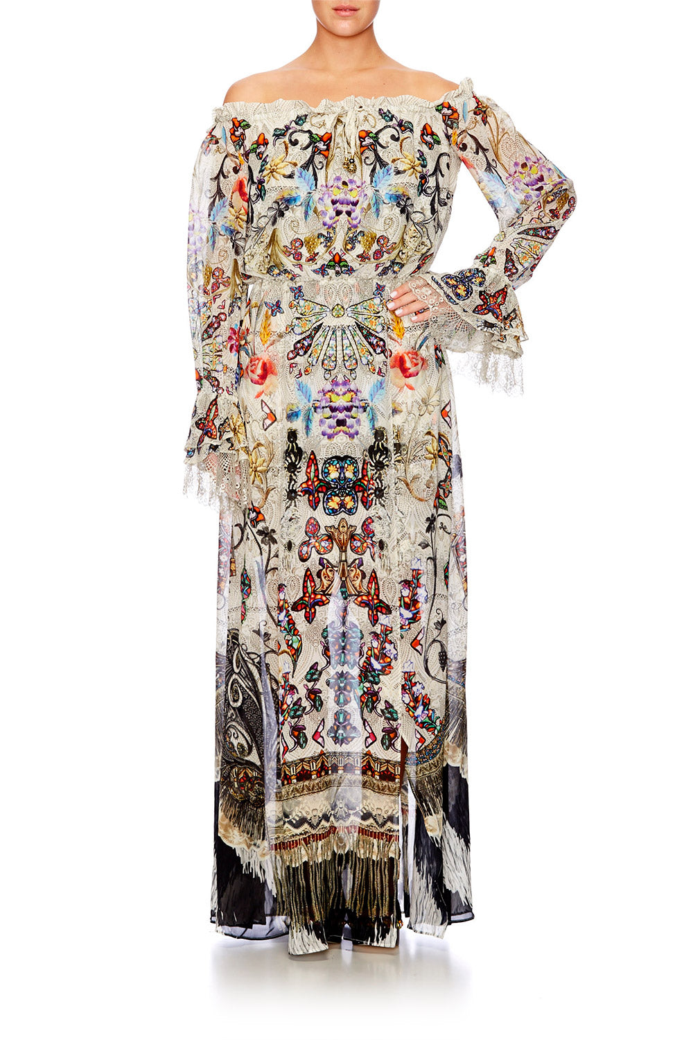 RAISE YOUR GLASS DROP SHOULDER SPLIT DRESS