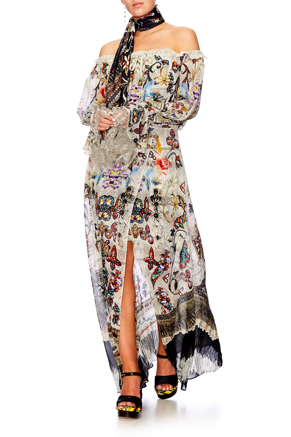 RAISE YOUR GLASS DROP SHOULDER SPLIT DRESS