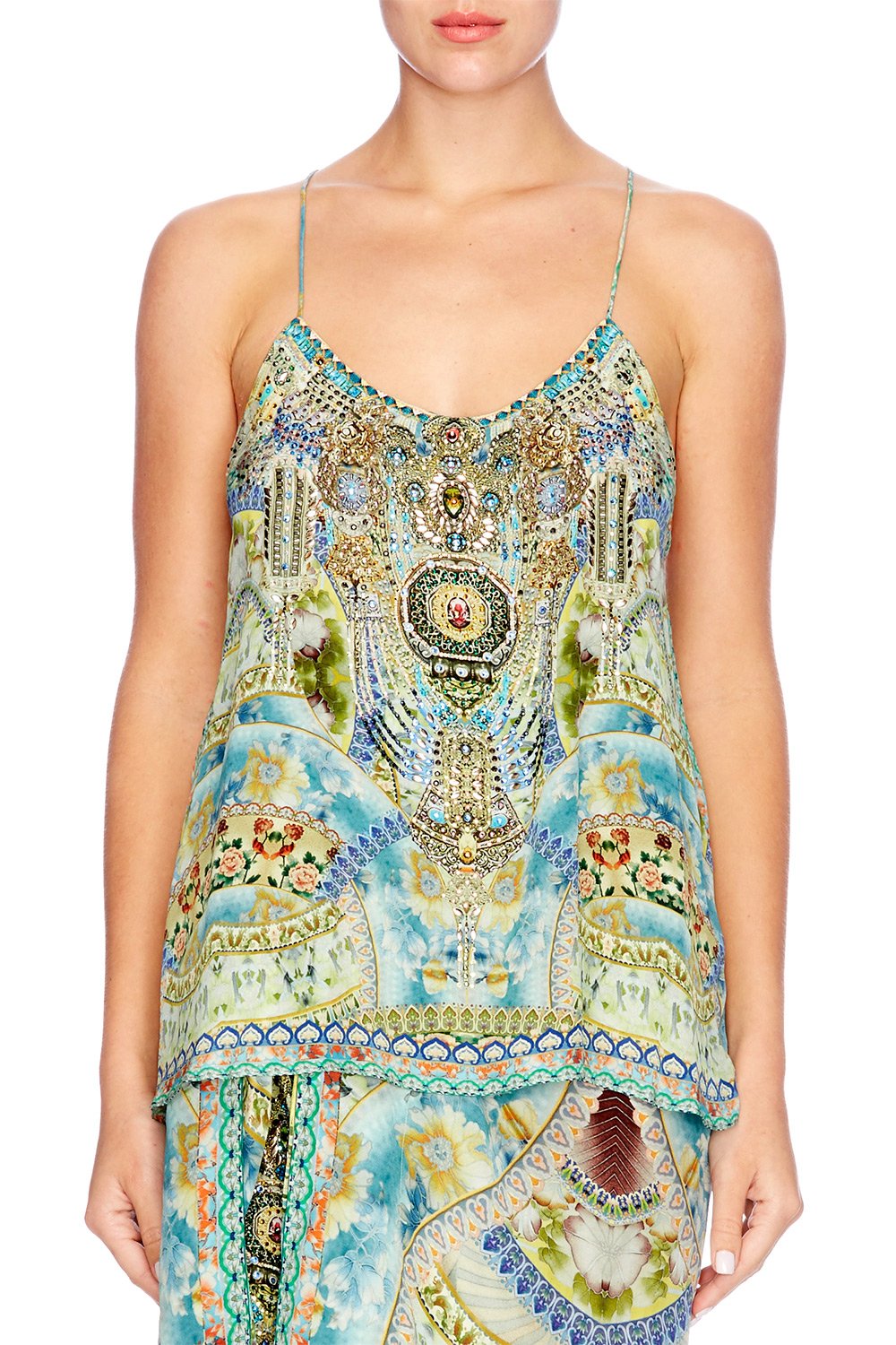 SIGN OF PEACE T-BACK SHOESTRING TOP