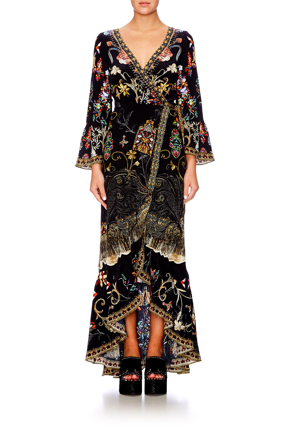 DANCING IN THE DARK LONG SLEEVE WRAP DRESS