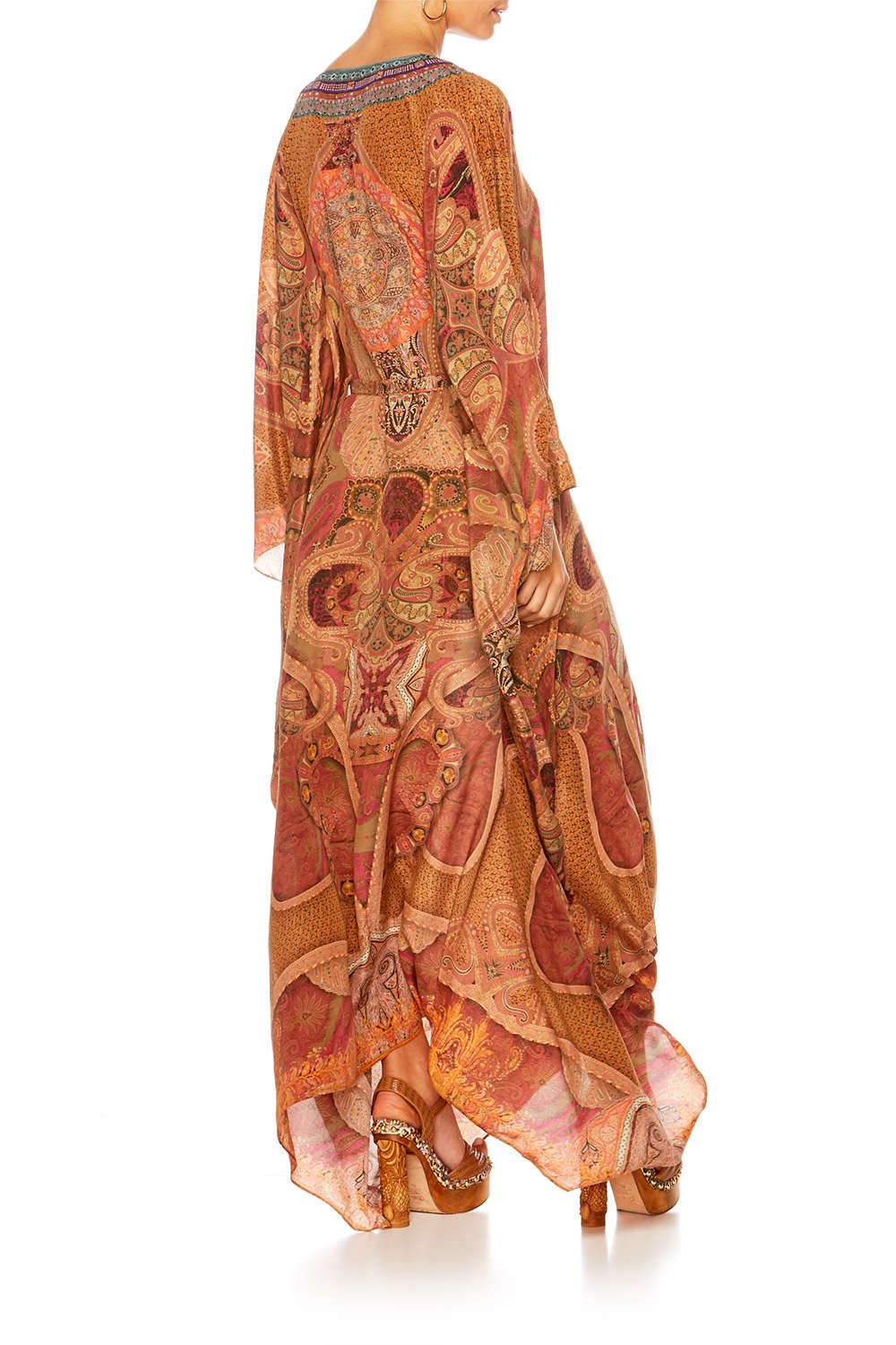 FAMILY GATHERING SPLIT LACE UP HEM KAFTAN