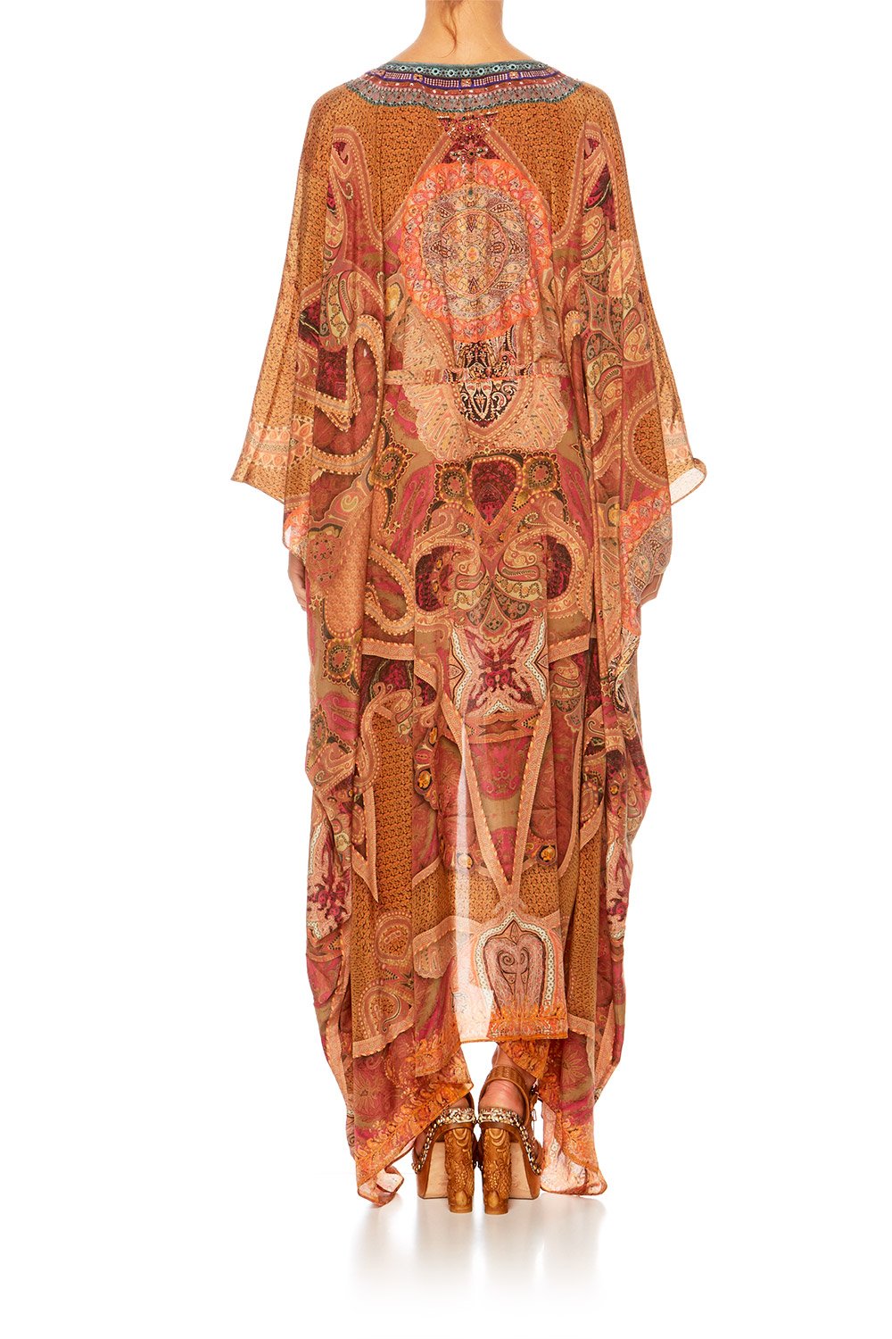 FAMILY GATHERING SPLIT LACE UP HEM KAFTAN