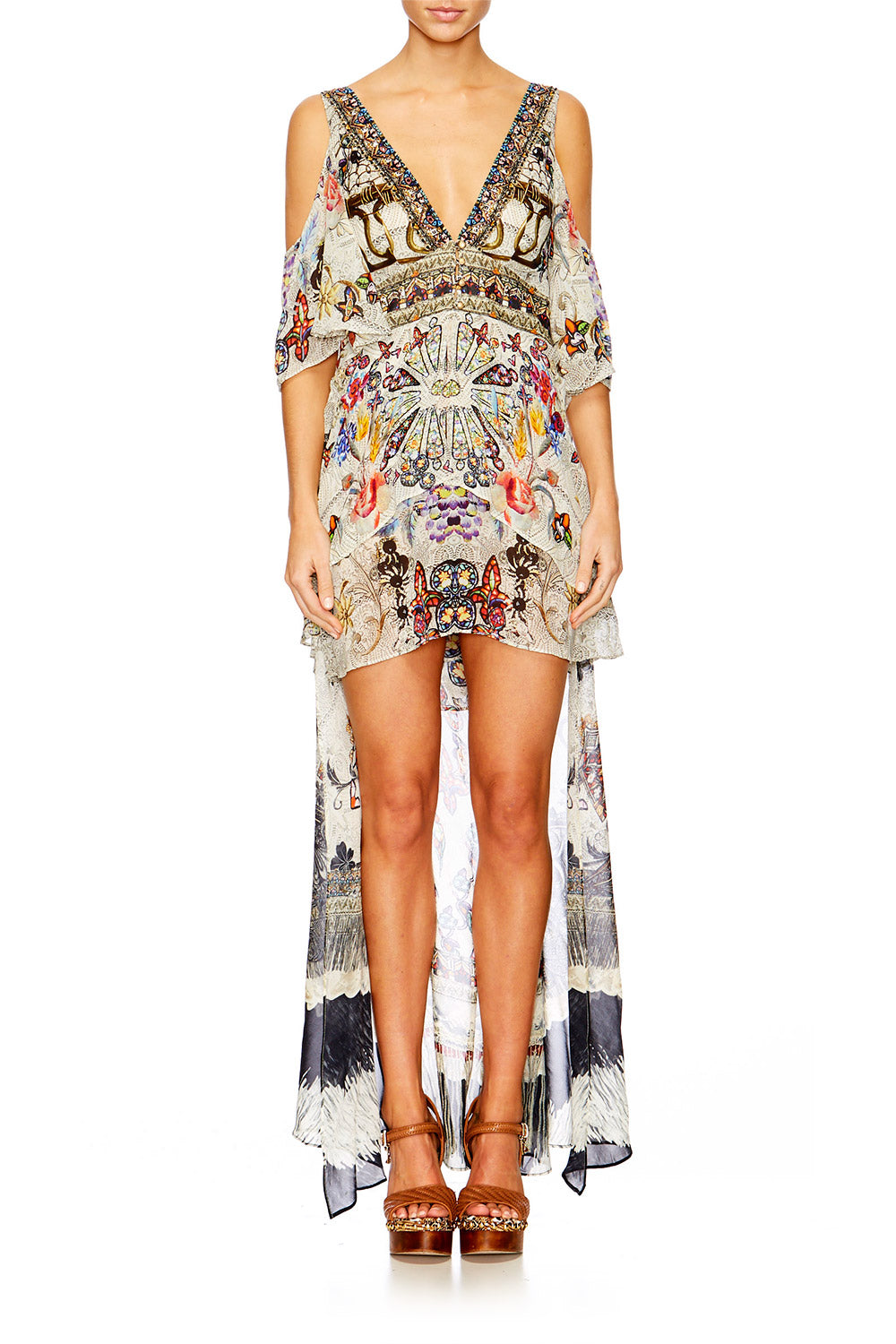 RAISE YOUR GLASS PEPLUM OVERLAY SHORT DRESS