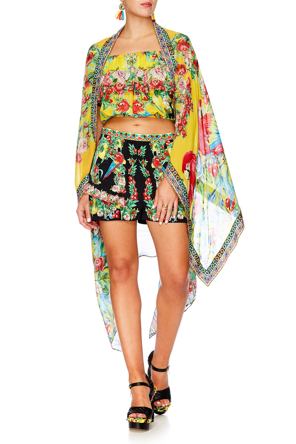 LOVE BIRDS LONG DRAPED ROBE