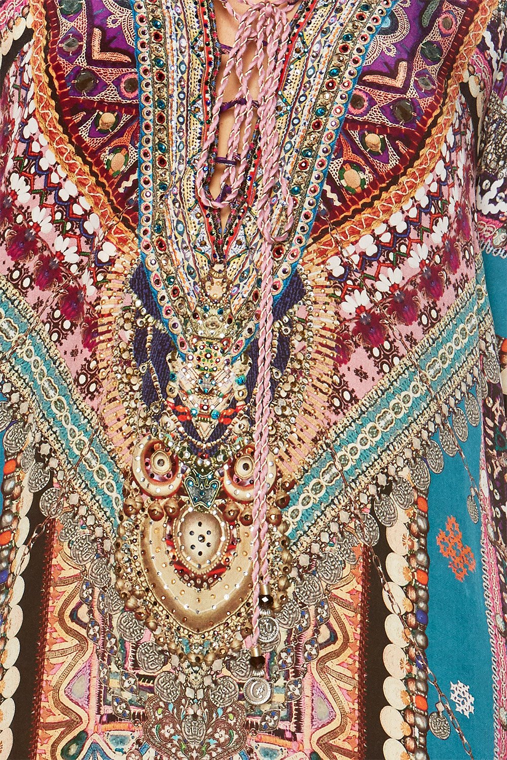 TIMES WE SHARE LACE UP DRESS W TIERED HEM