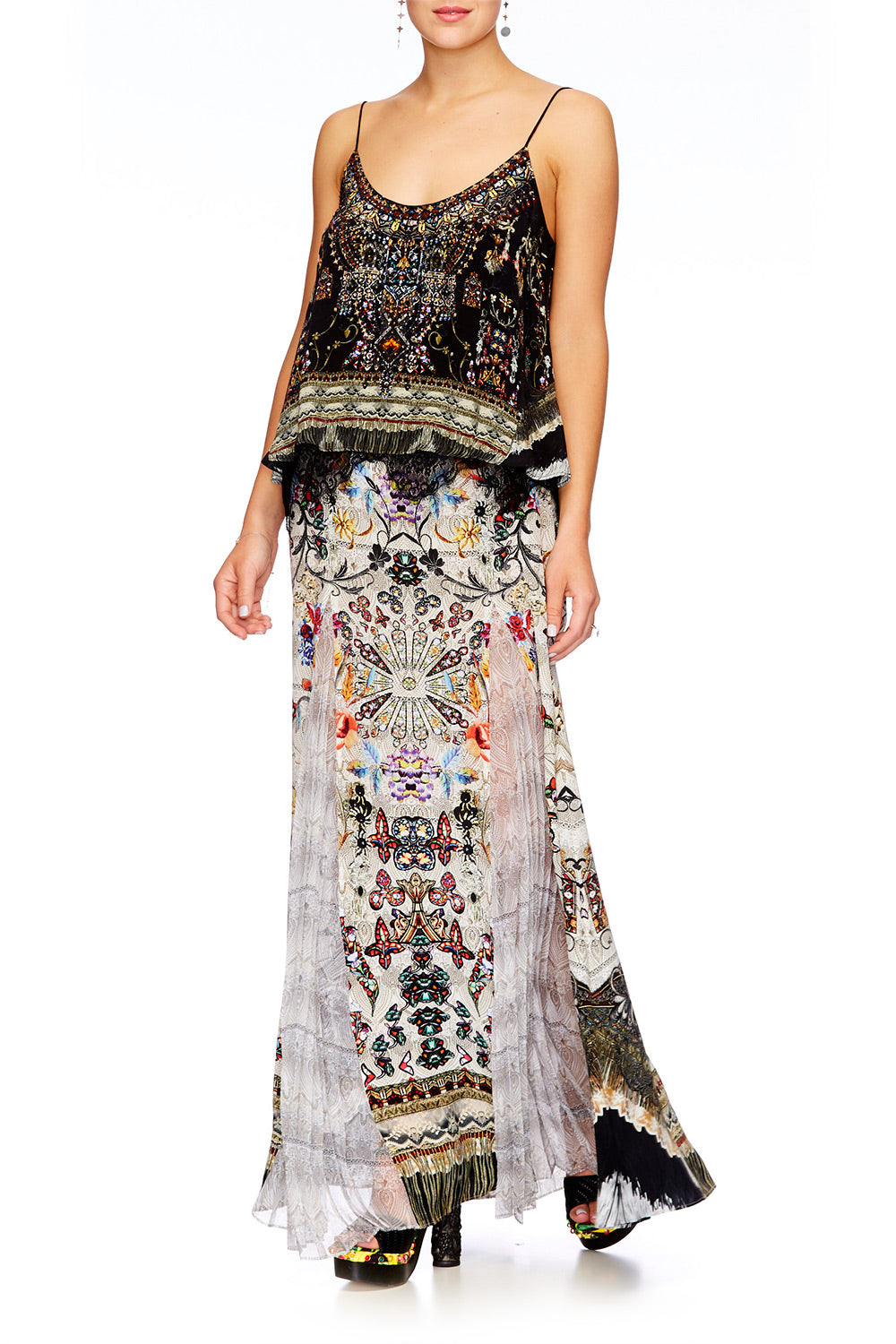 RAISE YOUR GLASS LONG SKIRT W PLEAT INSERT