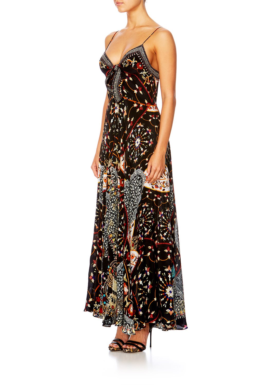 CHAMBER OF REFLECTIONS LONG DRESS W TIE FRONT