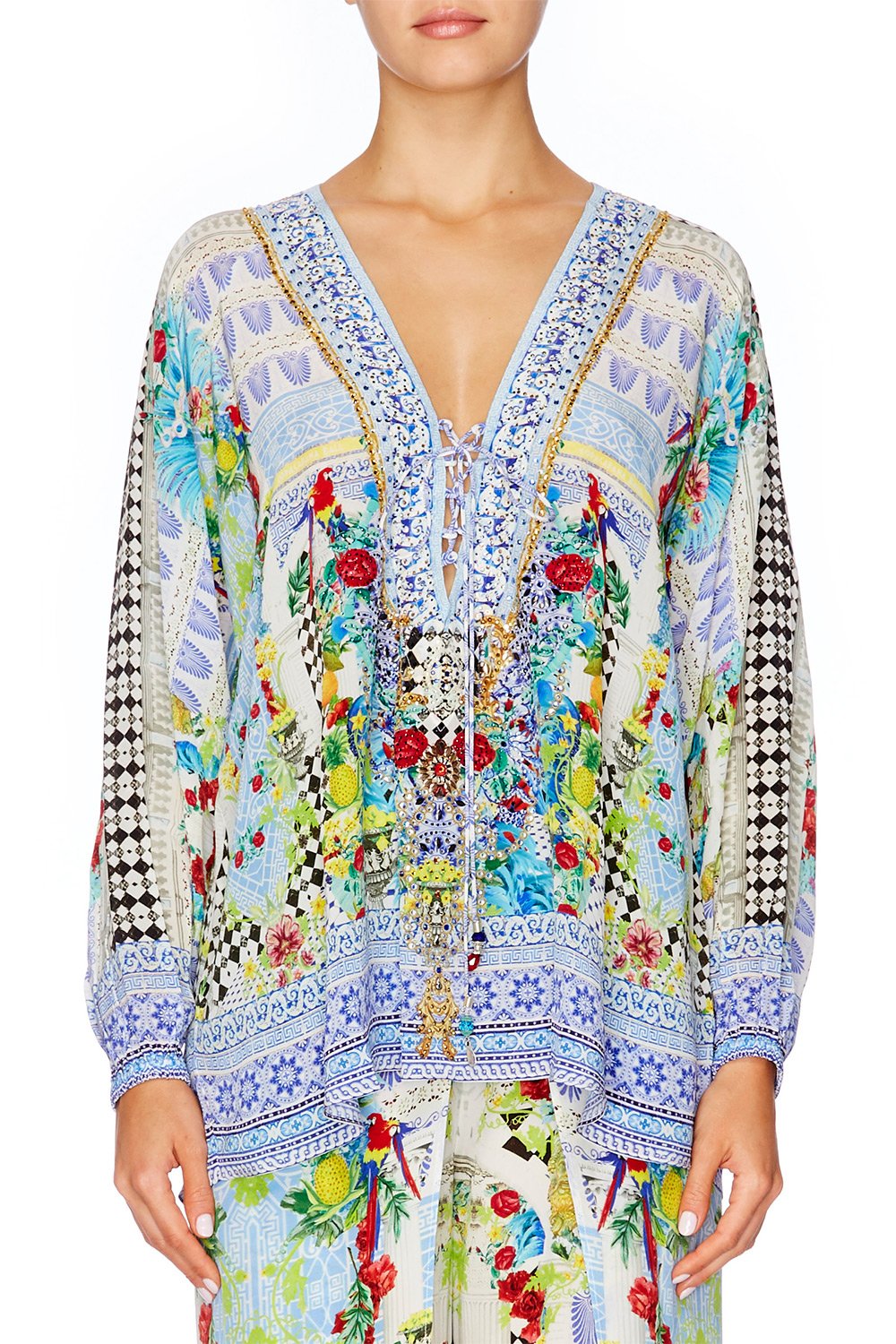 MASKING MADNESS LACE UP SHIRT