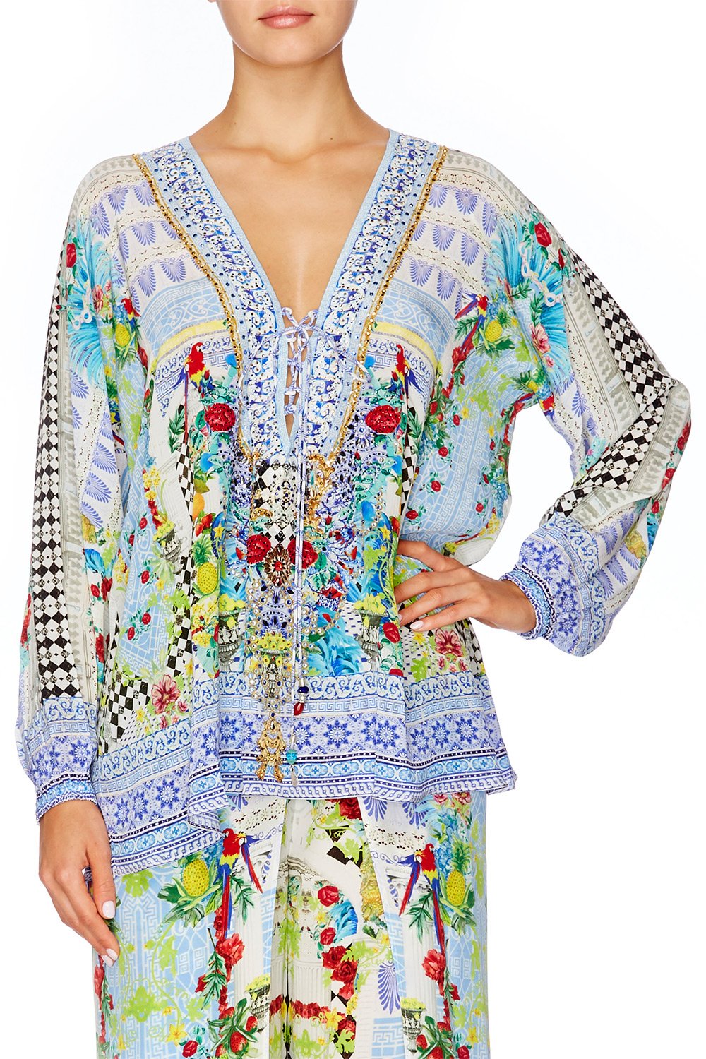 MASKING MADNESS LACE UP SHIRT