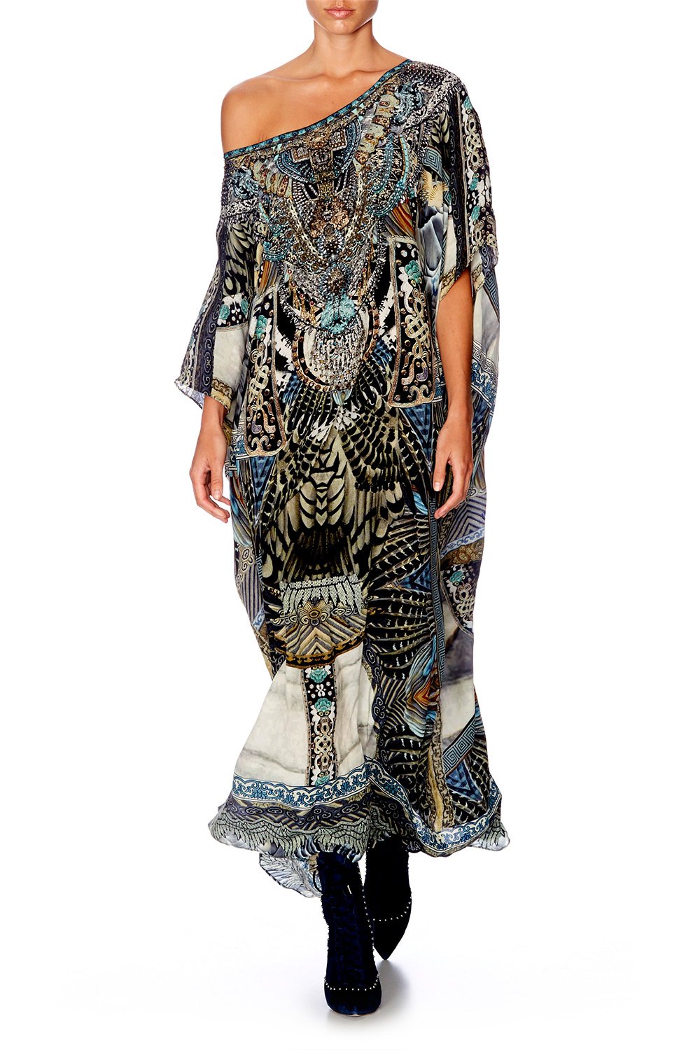 GIRL ON THE WING ROUND NECK KAFTAN