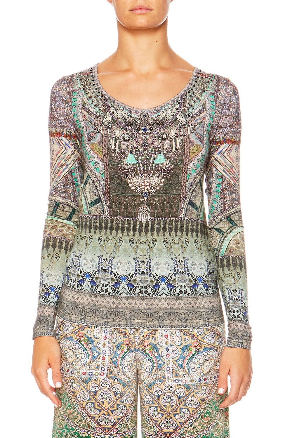 MAMAS HOME LONG SLEEVE FITTED TOP