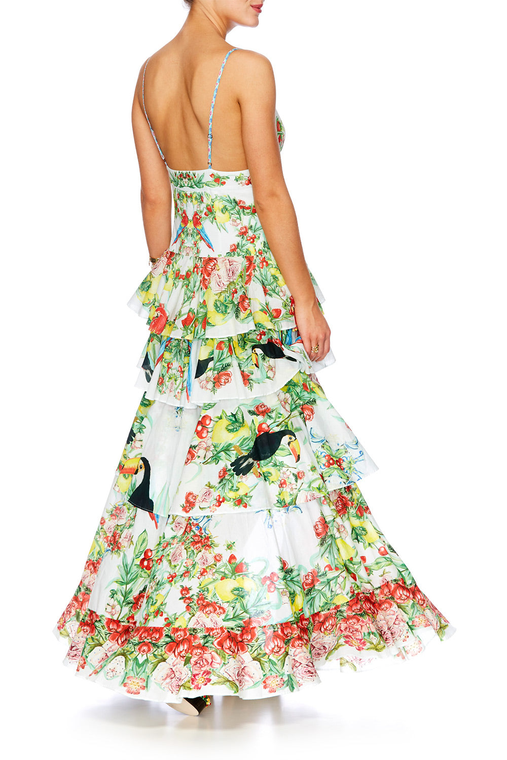 ONE FLEW OVER LONG OPEN FRONT PESANT DRESS