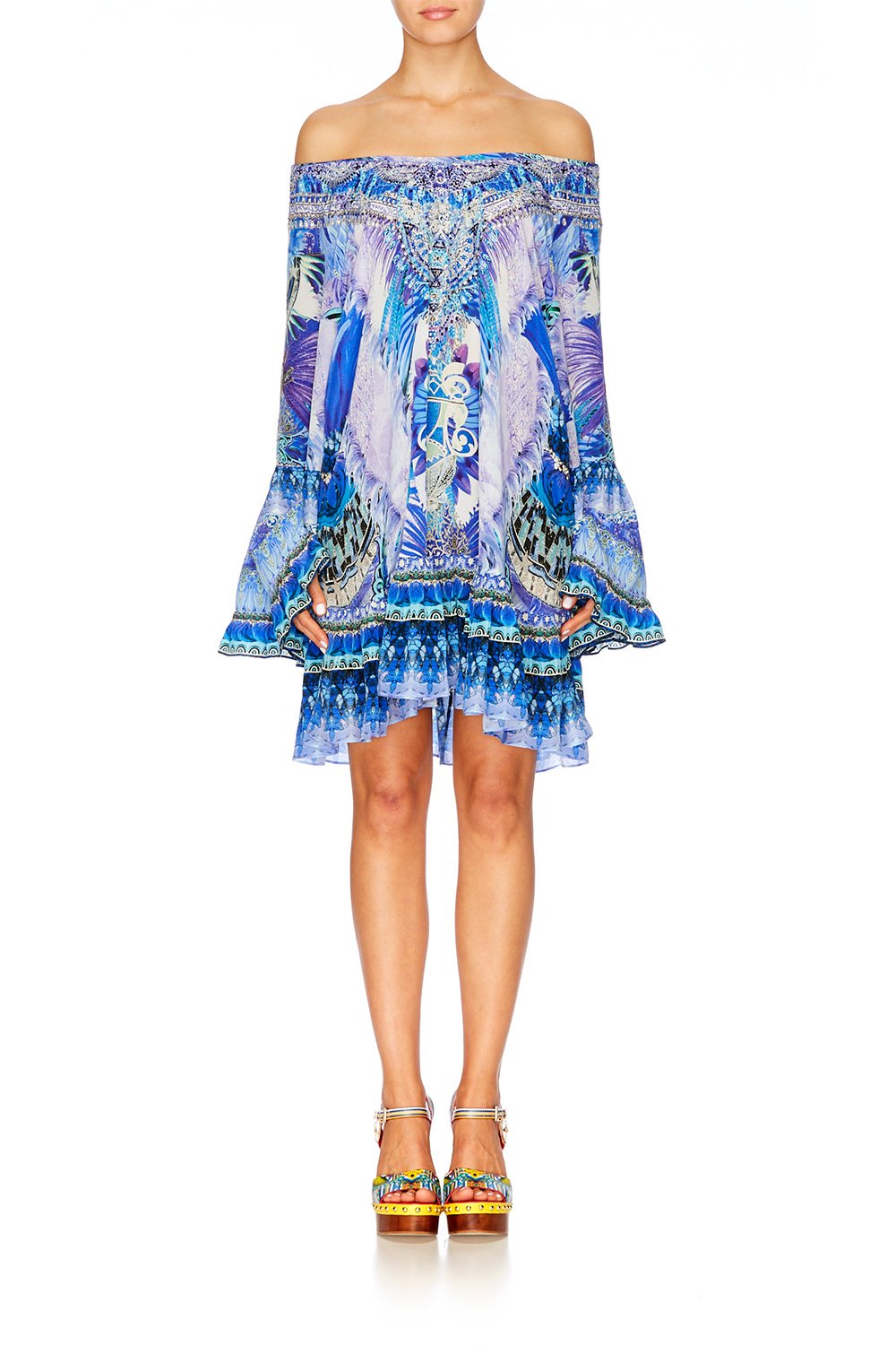 HEARTBEATS DRUMBEATS A LINE FRILL DRESS