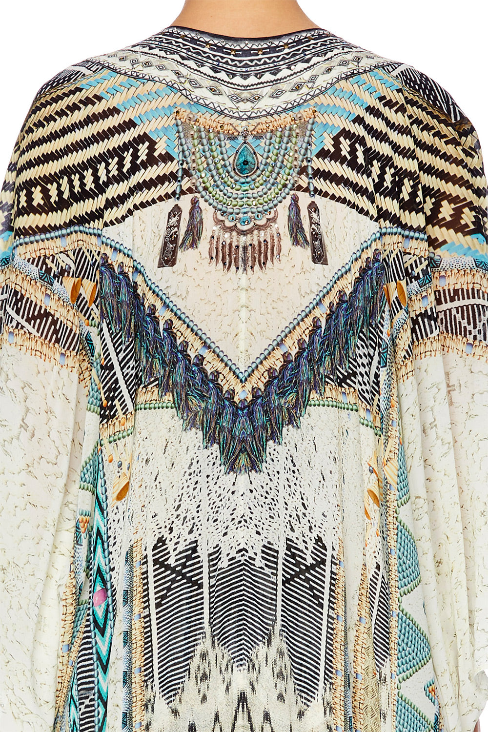 WEAVE ON LONG SLEEVE LONG CAPE