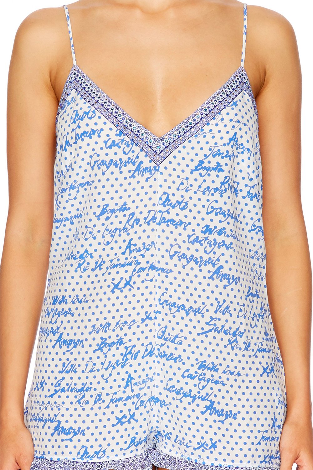 POLKA FACE RELAXED FRILL HEM ROMPER