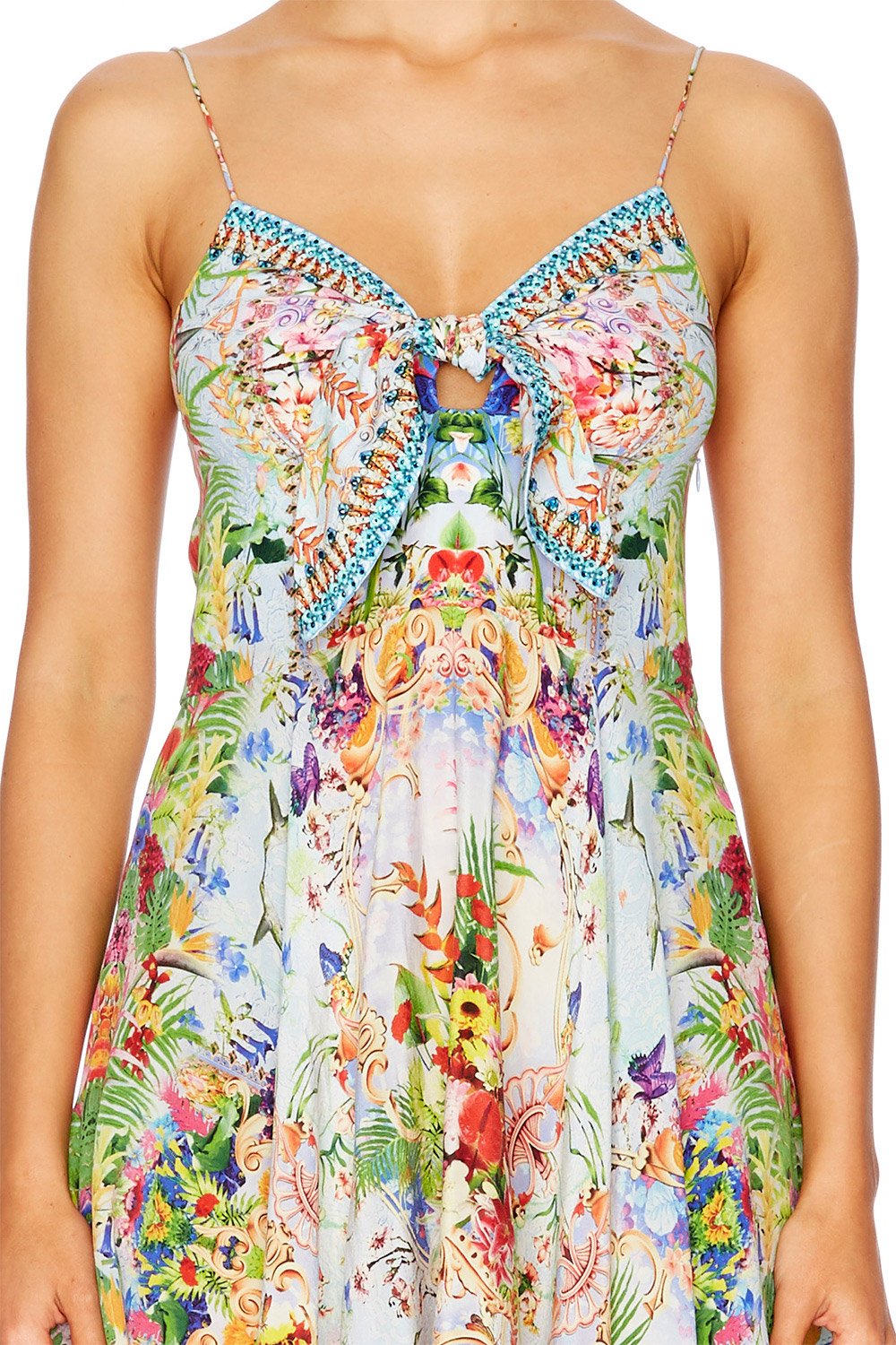 MIRANDAS DIARY SHORT DRESS W TIE FRONT