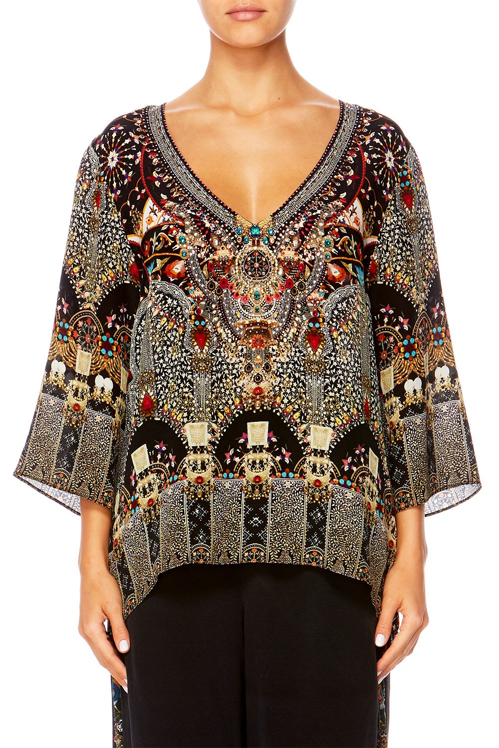CHAMBER OF REFLECTIONS V-NECK OVERSIZED BLOUSE