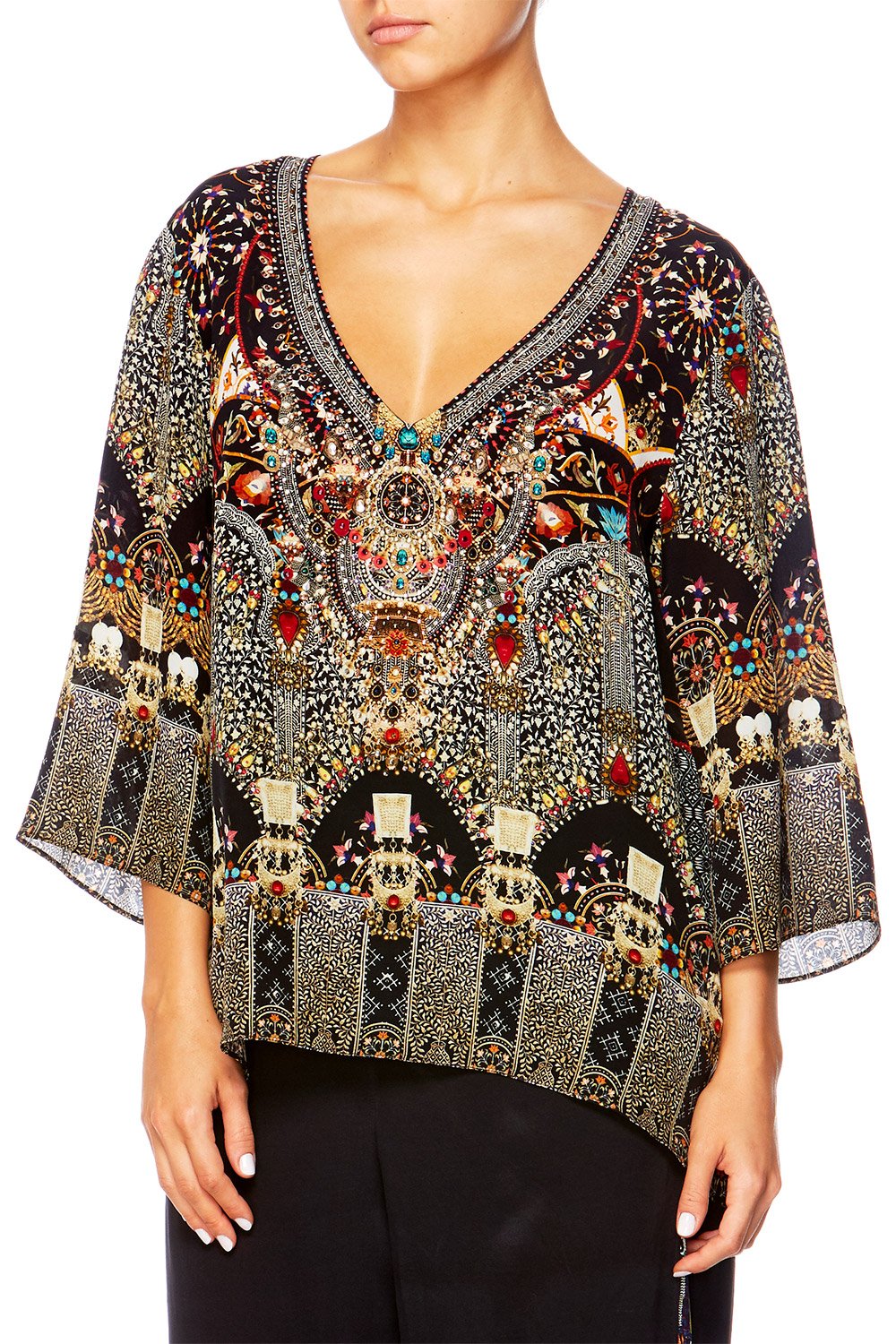 CHAMBER OF REFLECTIONS V-NECK OVERSIZED BLOUSE