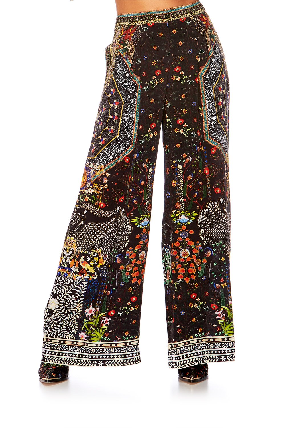 BEHIND CLOSED DOORS WIDE LEG TROUSER W ELASTIC BACK