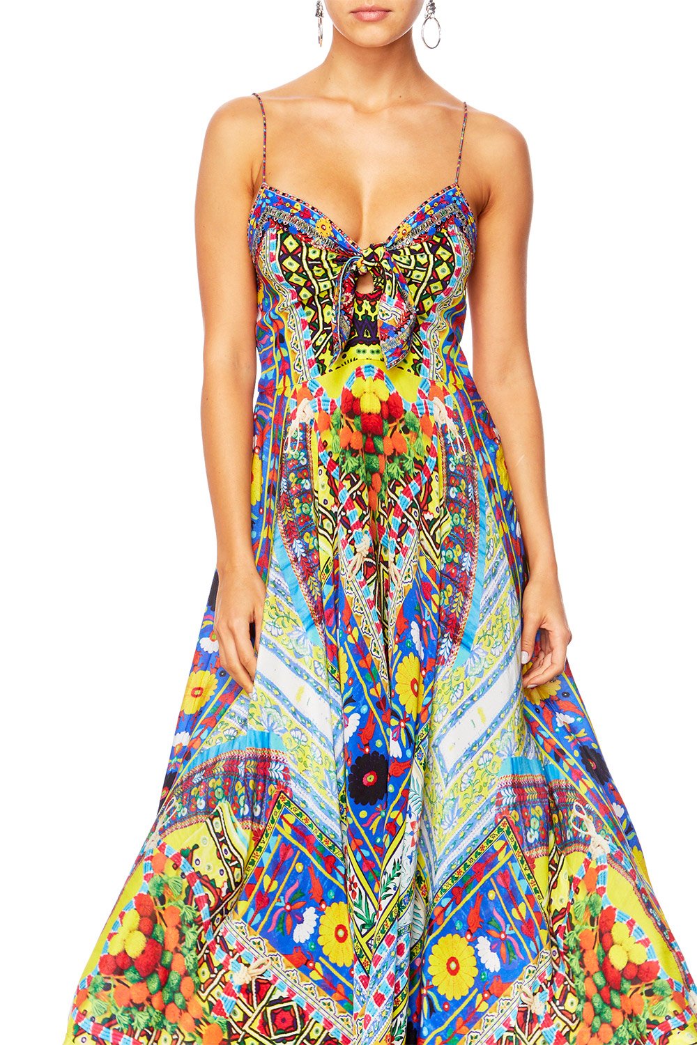 INSIDE MY MIND LONG DRESS W TIE FRONT