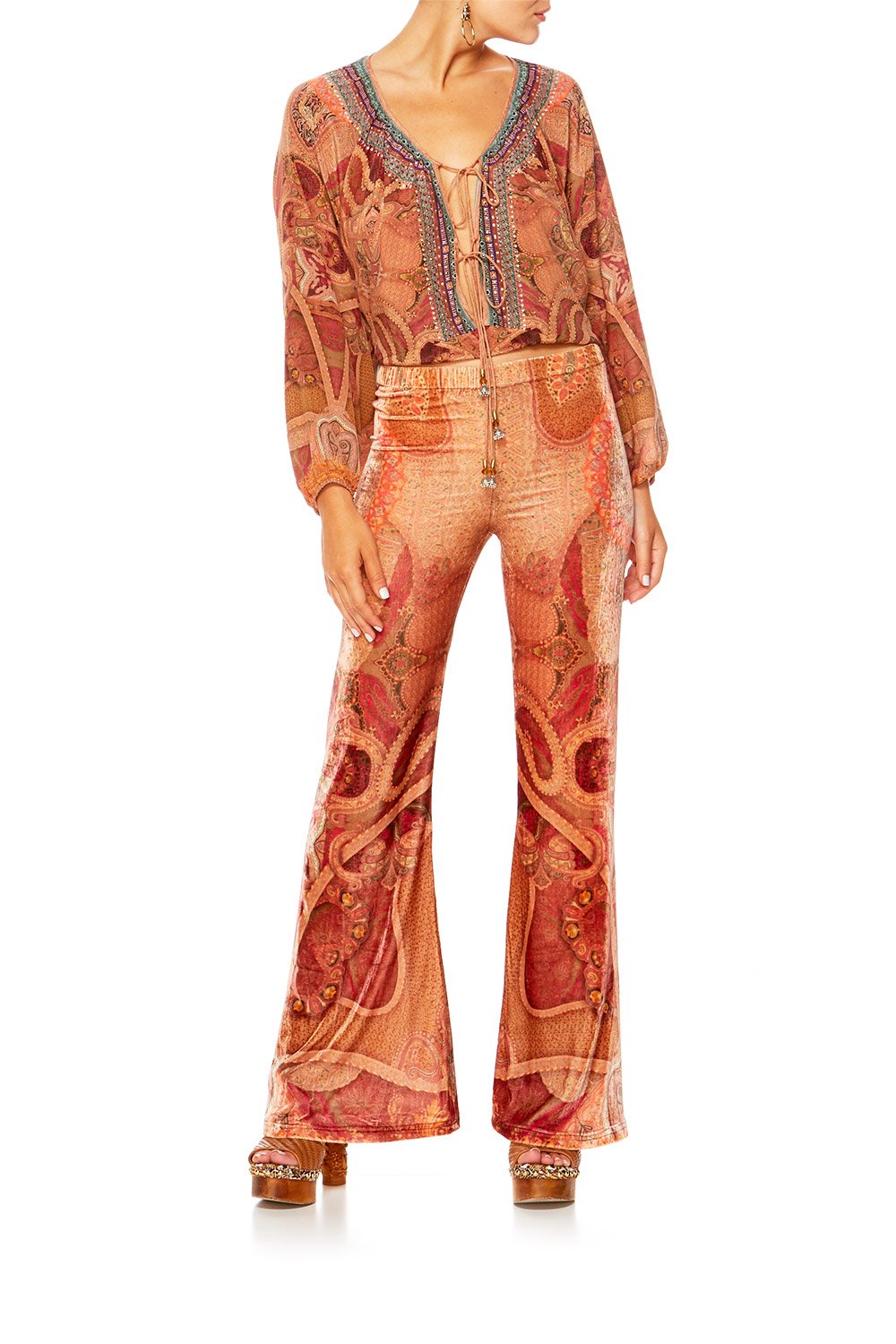 FAMILY GATHERING STRETCH FLARED TROUSER