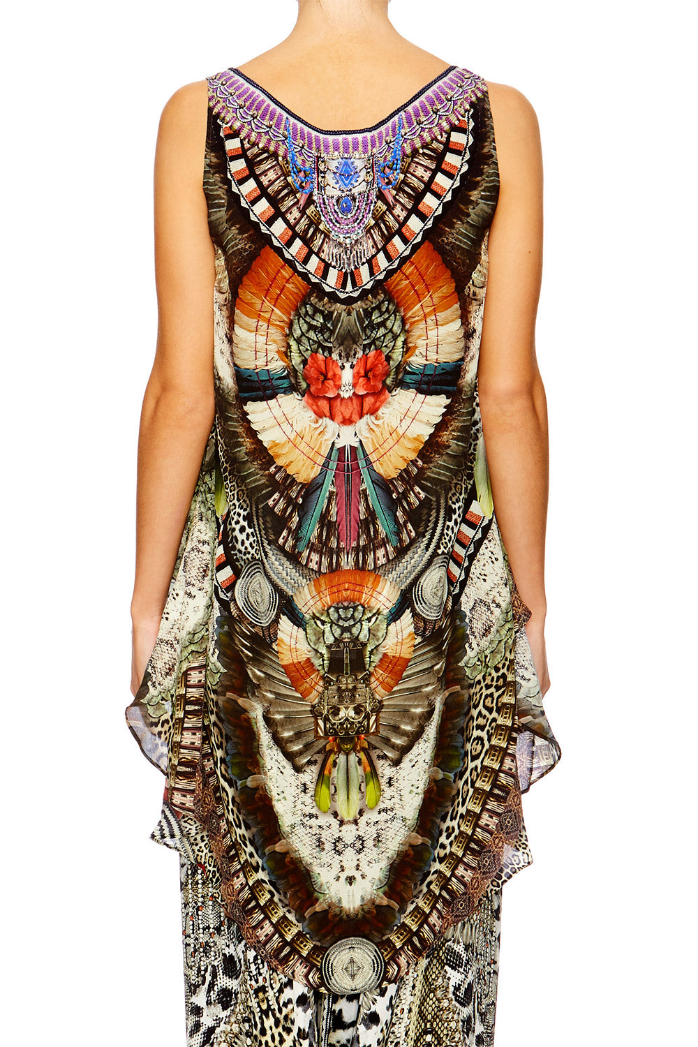 LIGHT MY FIRE SCOOP NECK TOP WITH LONG BACK