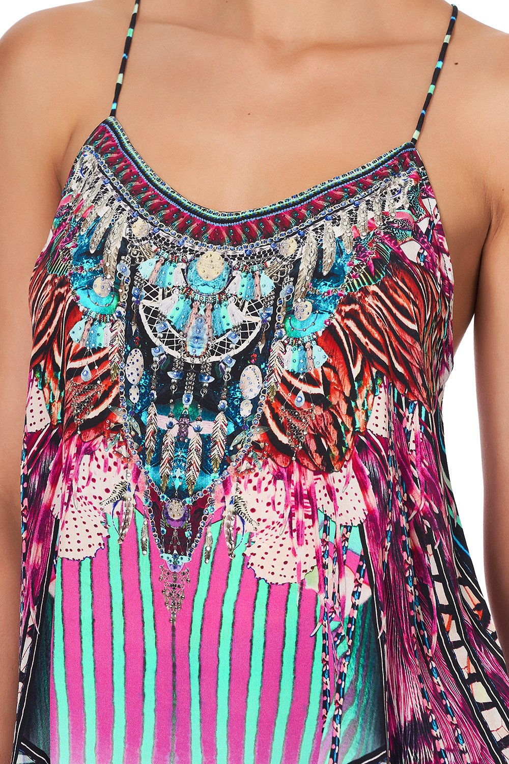 T BACK SHOESTRING TOP RAINBOW EYES