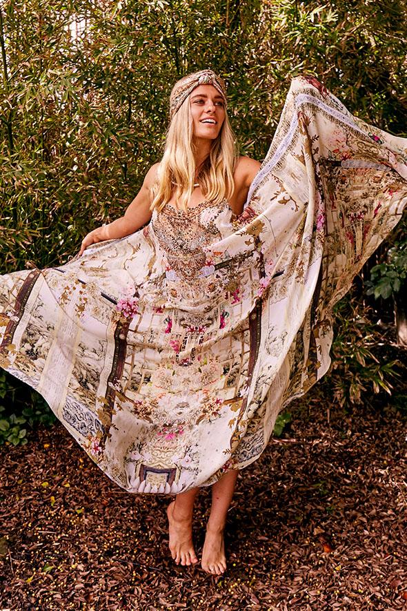 GIRL IN THE GARDEN LARGE SQUARE SCARF