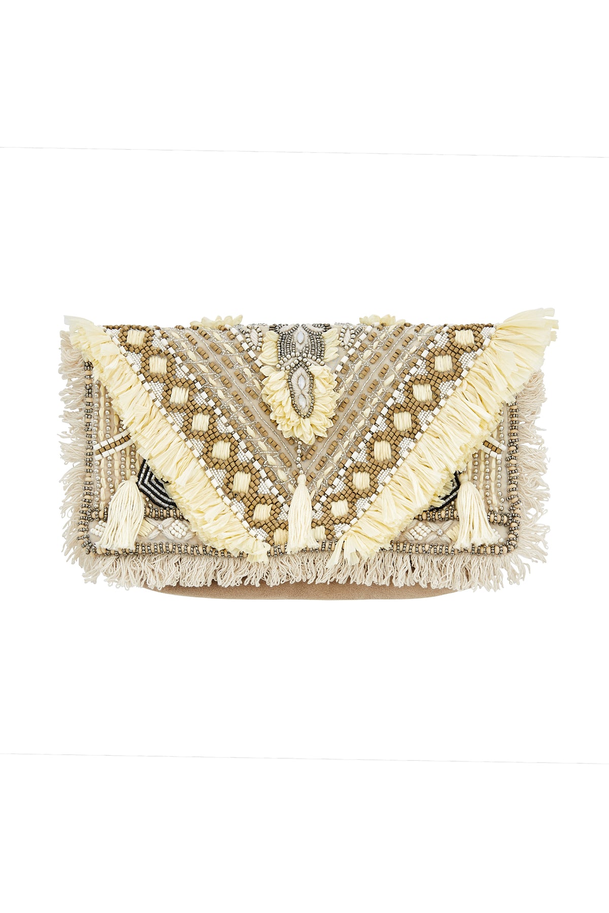WEAVE ON EMBELLISHED CLUTCH