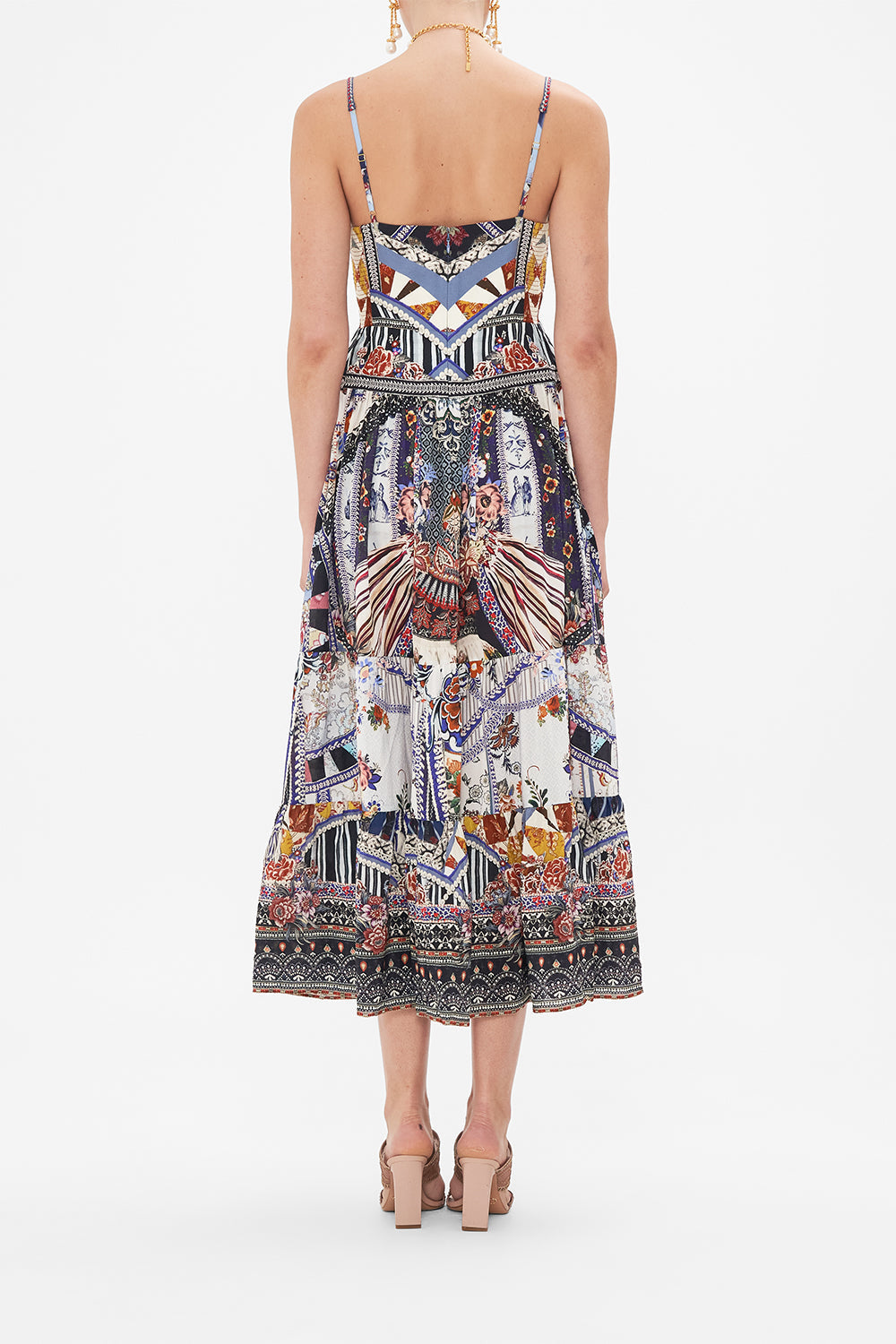 CAMILLA midi dress in My Folk Art Heart print