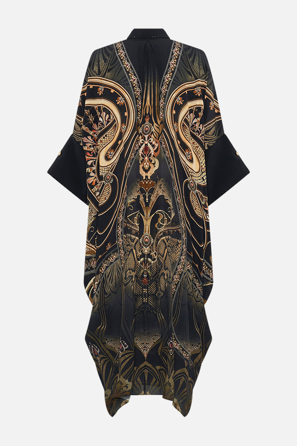 CAMILLA batwing kaftan in Nouveau Noir print