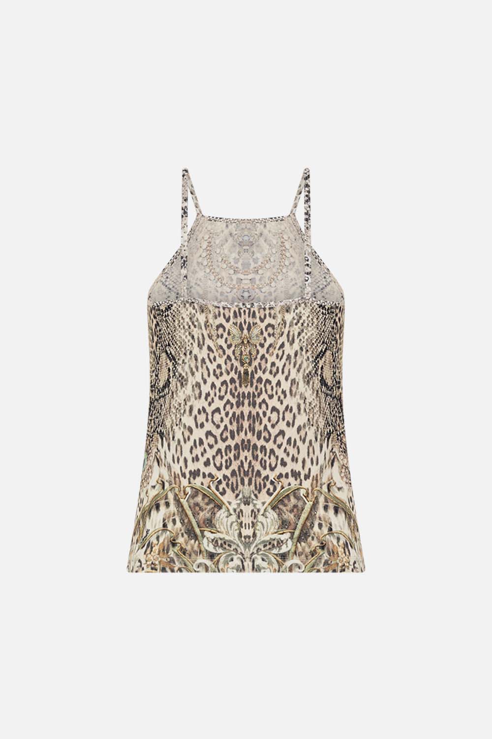CAMILLA jersey tank top in Looking Glass Housese print 