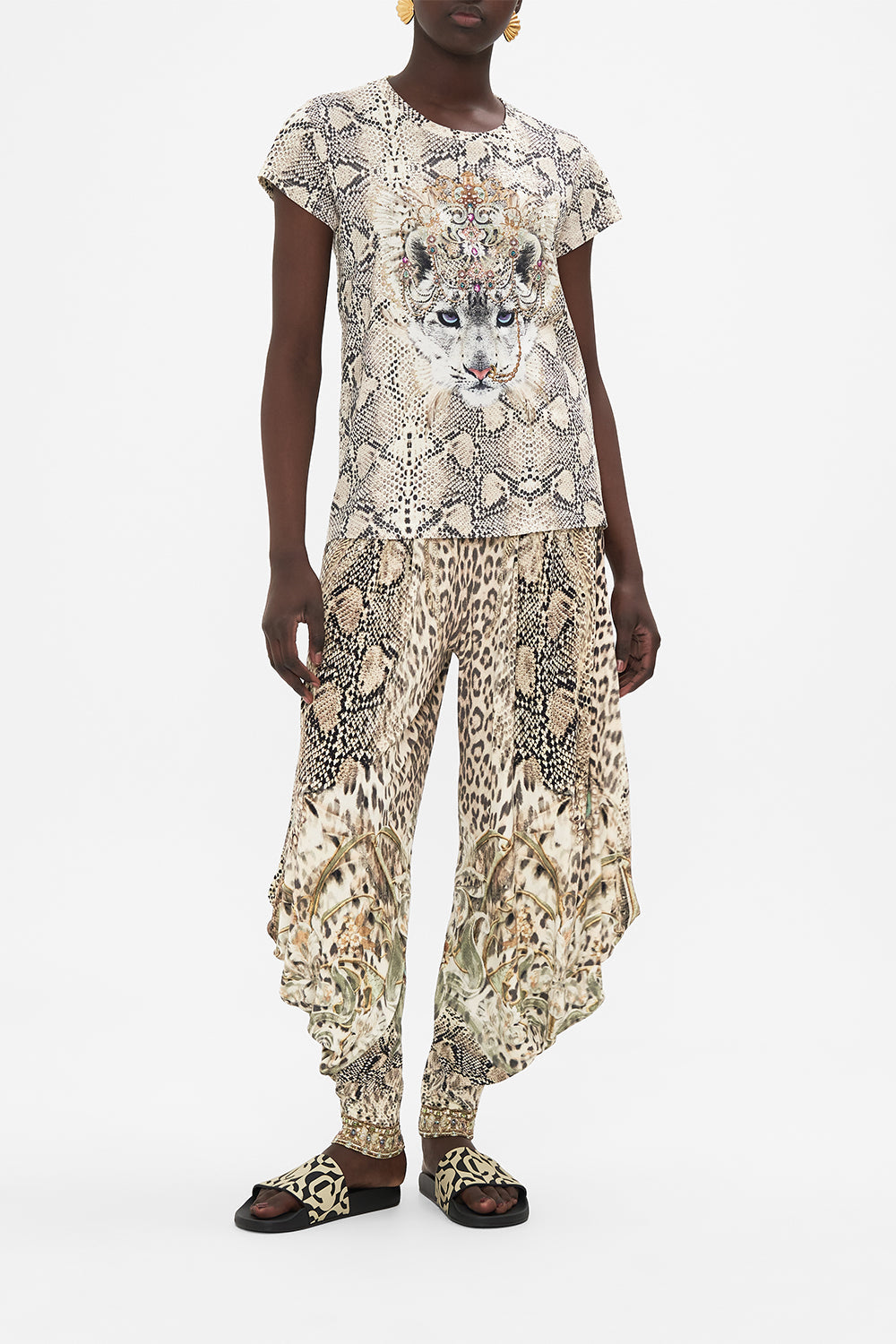 CAMILLA fitted t shirt in Looking Glass Houses print