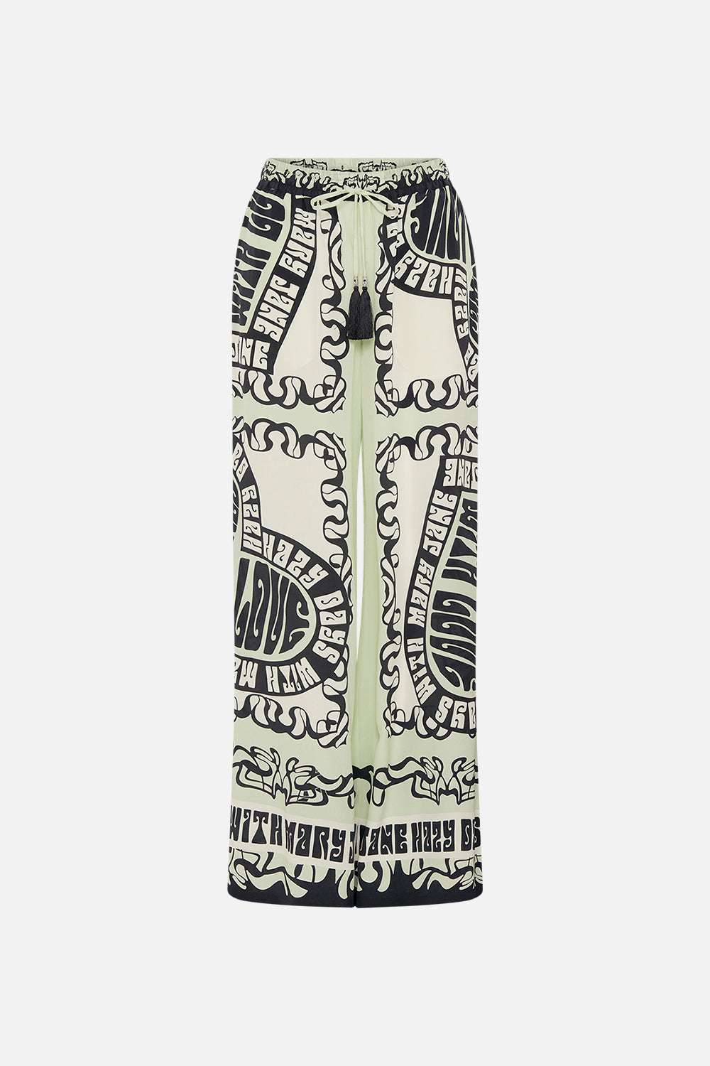 CAMILLA silk pants in Double Dutch print