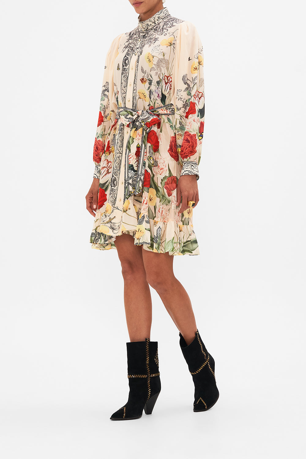 CAMILLA multi Drop Sleeve Shirt Dress in Etched into Eternity