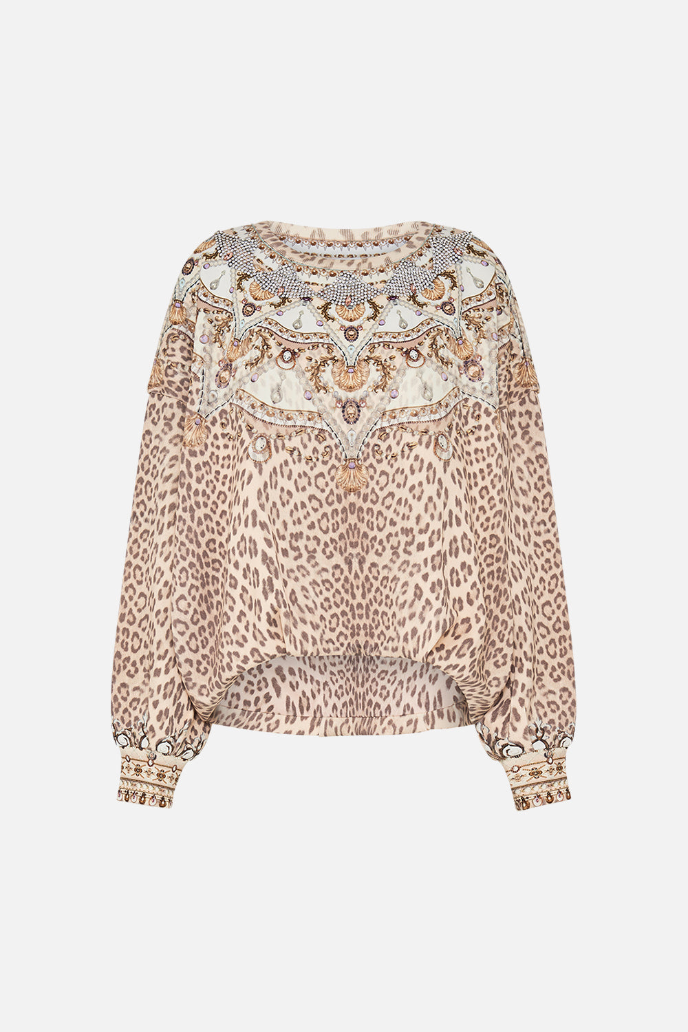 CAMILLA embellished sweater in Grotto Goddess print