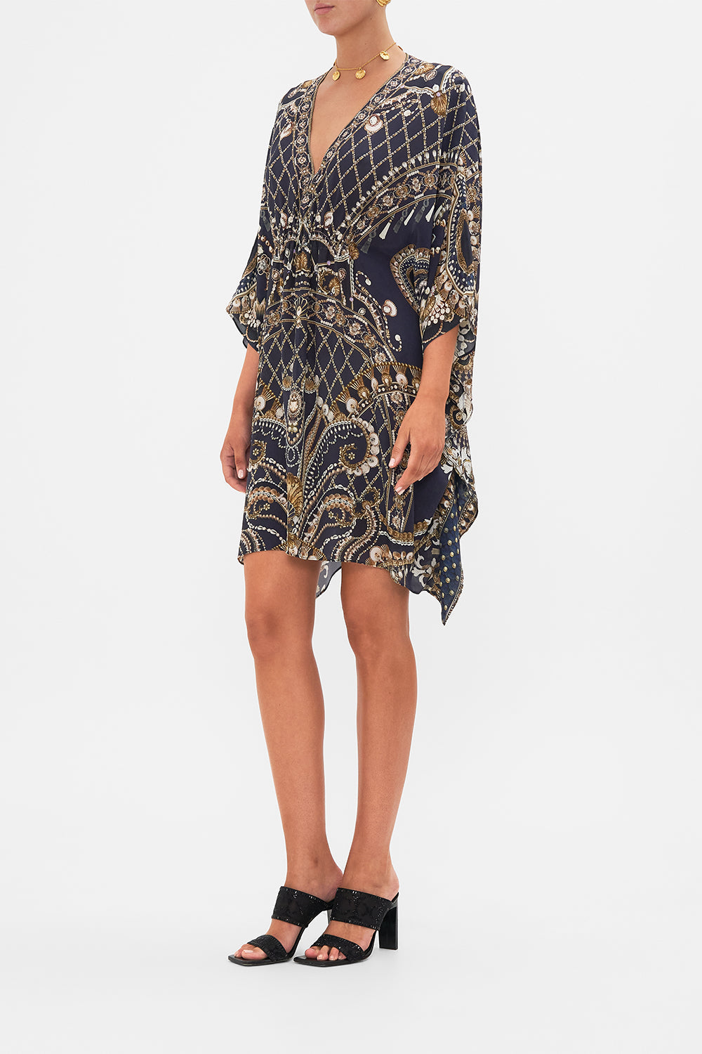 CAMILLA floral braided visor in Stitched in Time print.