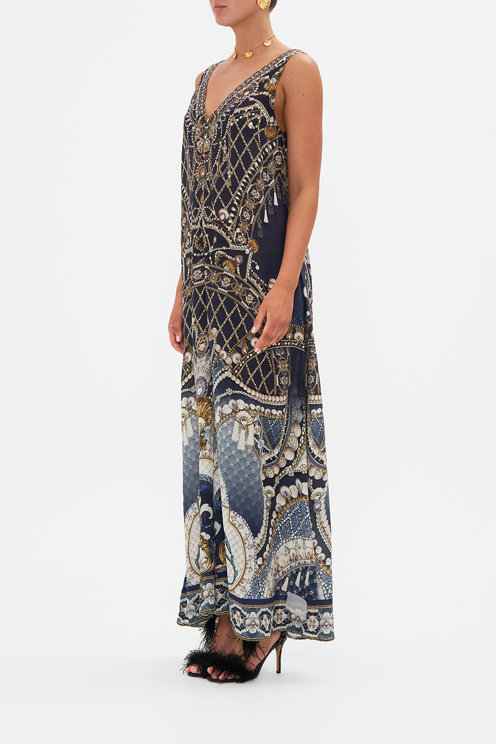 V NECK FLARED JUMPSUIT TOPKAPI POP