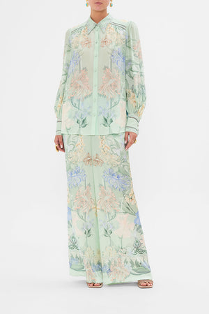 BUTTON THROUGH BLOUSON SLEEVE BLOUSE MONARCHY MANIA