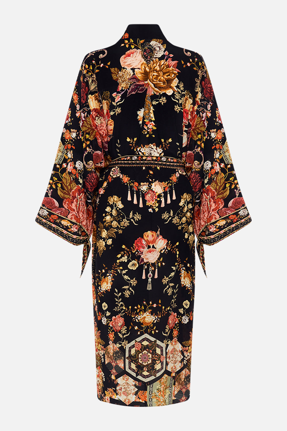 CAMILLA Floral Oversized Layer with Tie Sleeve in Stitched in Time