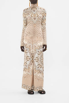 CAMILLA blush jersey turtleneck in Grotto Goddess print.