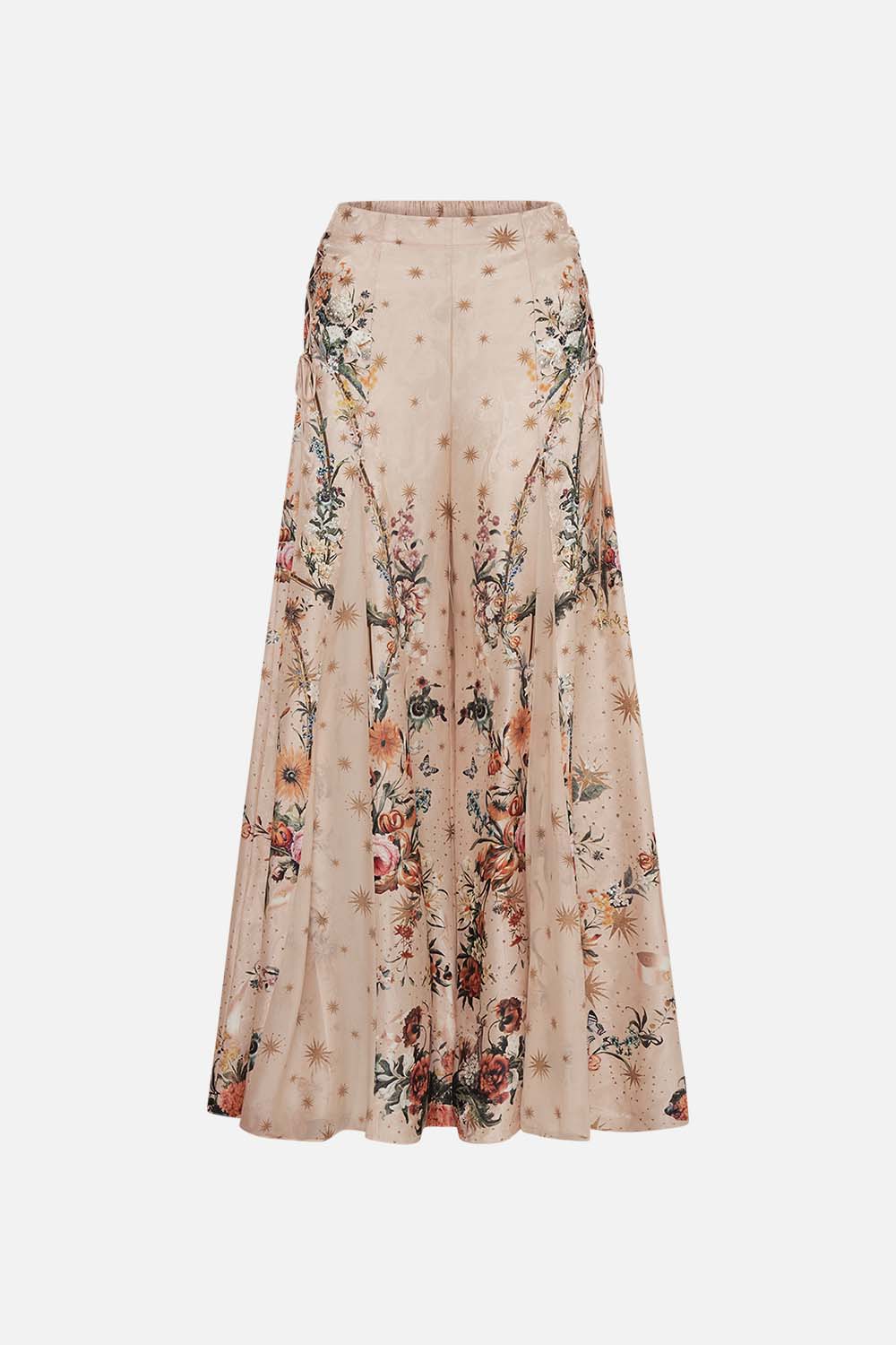 CAMILLA lace up pants in Rose Garden Revolution print
